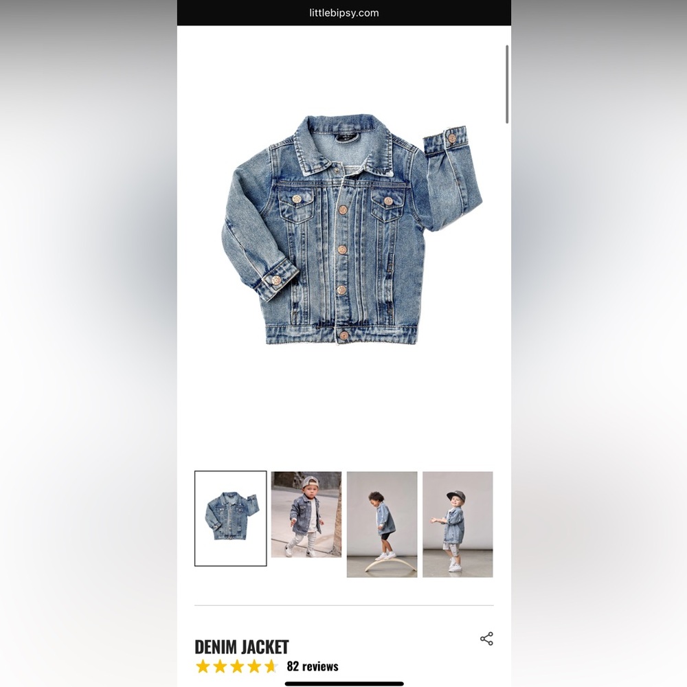 NWT Little Bipsy Blue Denim Jacket 12-18m